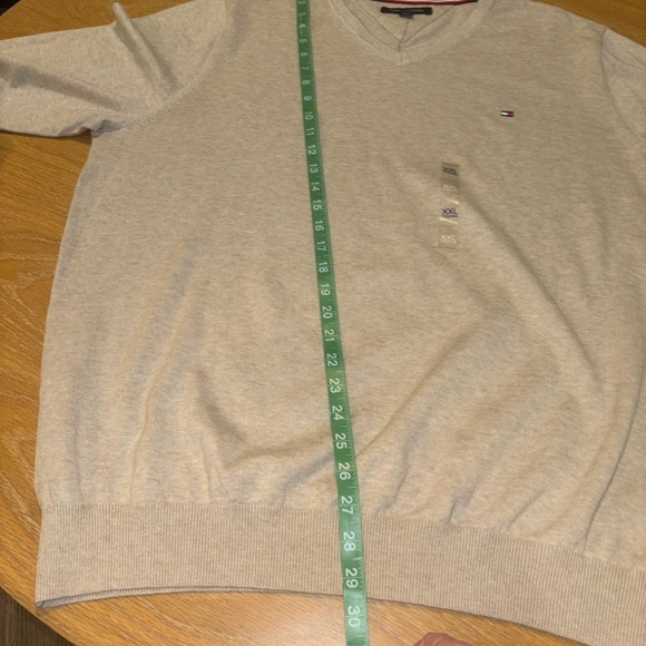 Tommy Hilfinger Cotton Sweater XXL Pullover V Neck NWT Toast Color Last Photo - Picture 13 of 16
